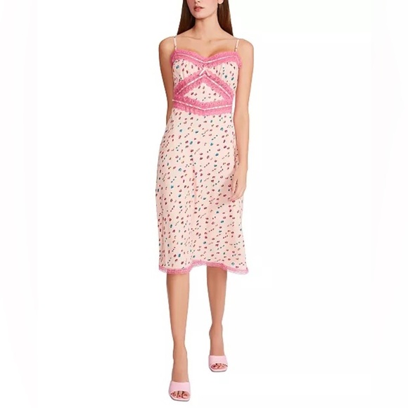 NWT Betsey Johnson Satin Printed Slip Dress Olivia Rodrigo Sour Prom Dress - Picture 7 of 11